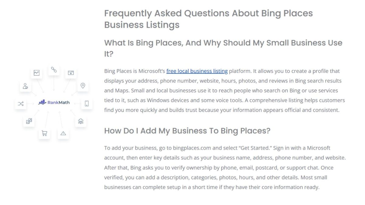 a rank math FAQ example a Rank Math FAQ example
