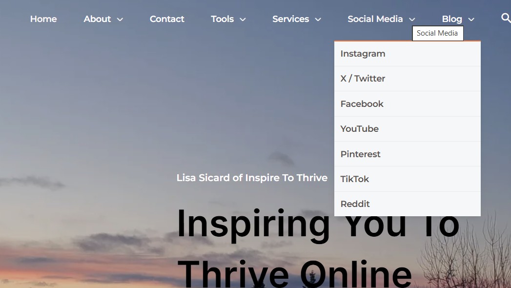 example of social media pillar content on inspire to thrive