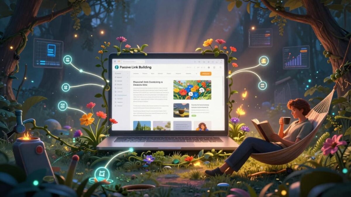 passive link building in an enchanted garden