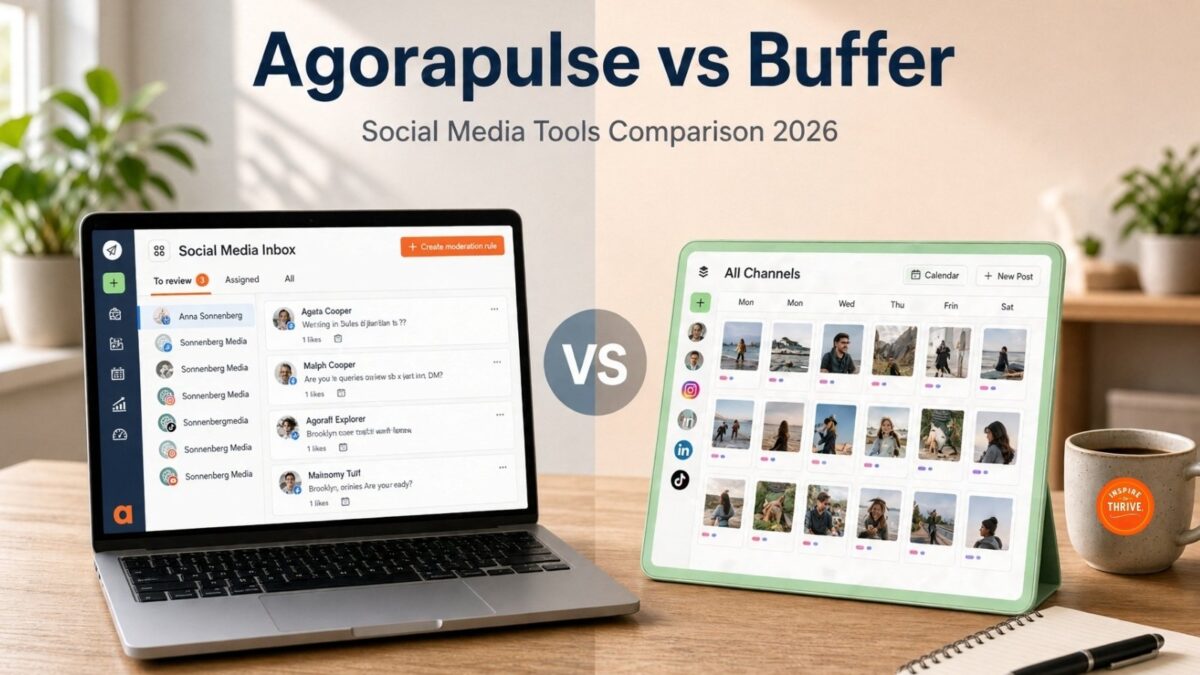 Agorapulse inbox vs Buffer calendar — social media tools comparison 2026