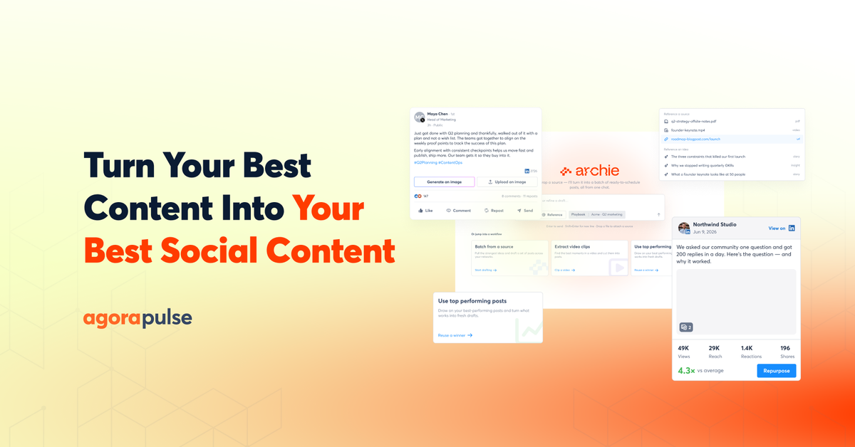 try Archie By Agorapulse New Archie by Agorapulse AI with social media management