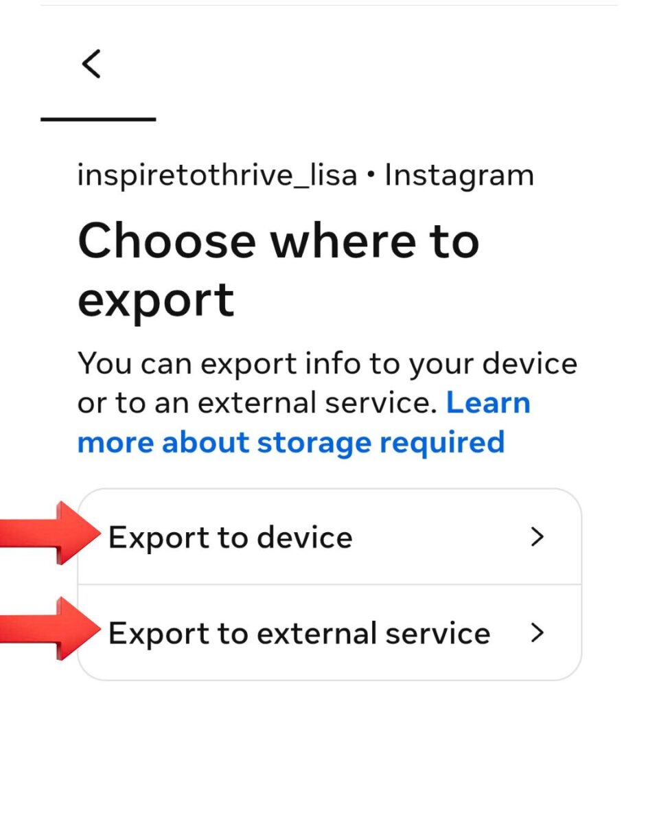 choose where to export your instagram account choose where to export your Instagram account .