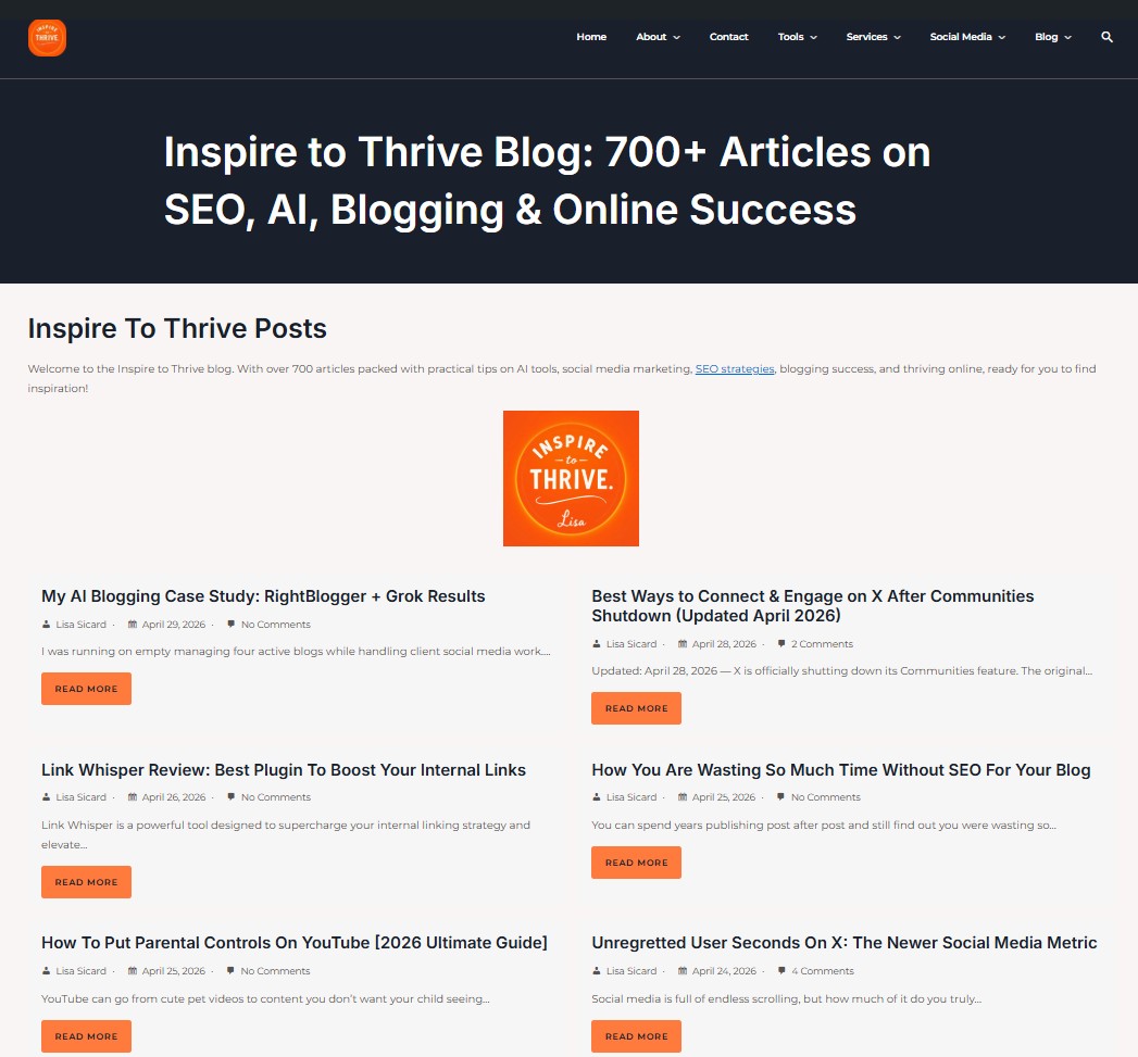 inspire to thrive blog posts example for sponsored posts
