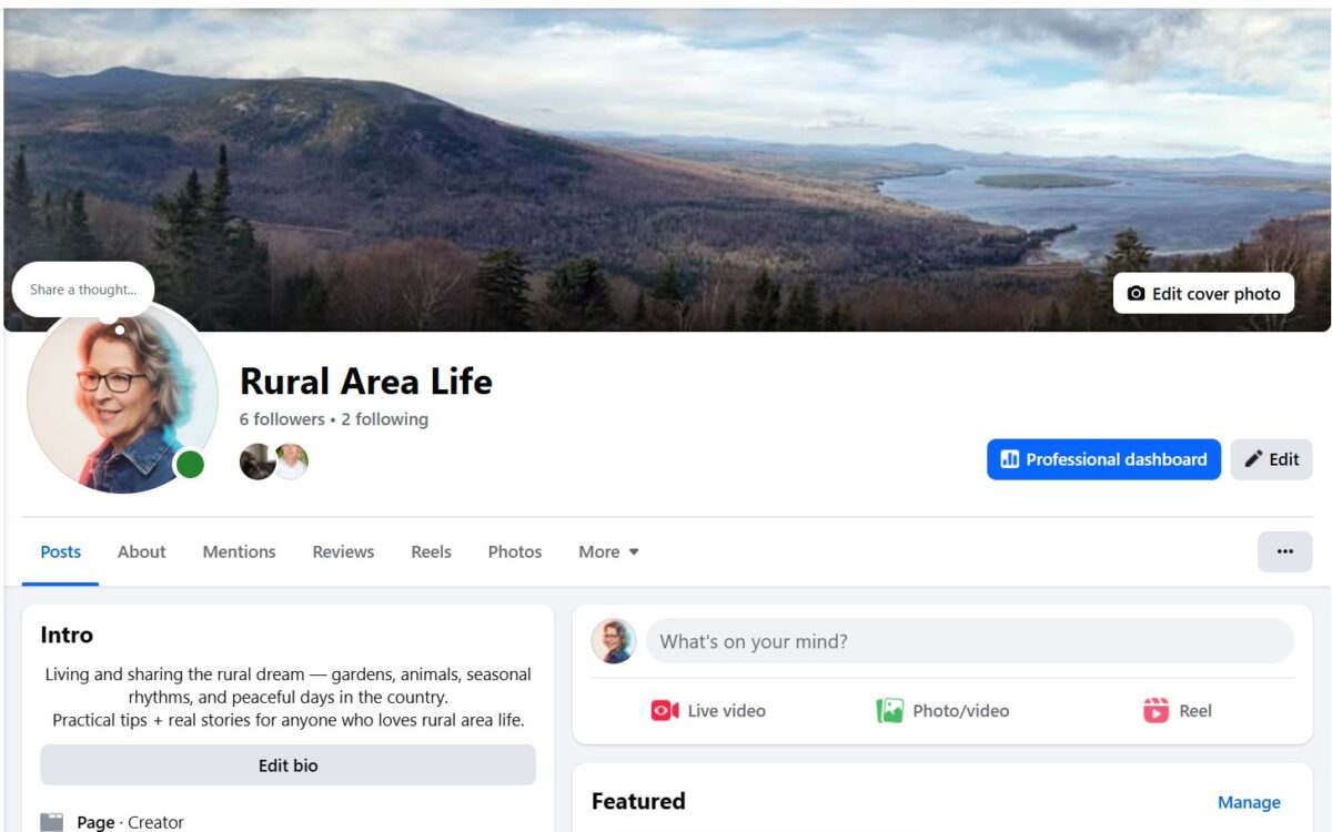the new facebook page for rural area life setting up new facebook page for blog growth