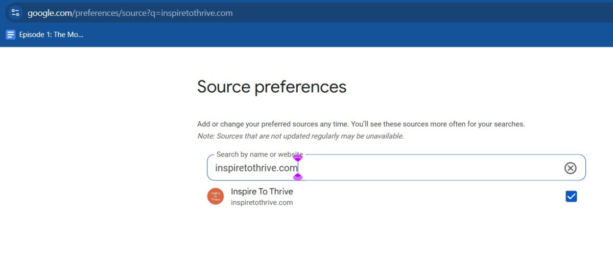how to make your blog or website a preferred source, an example