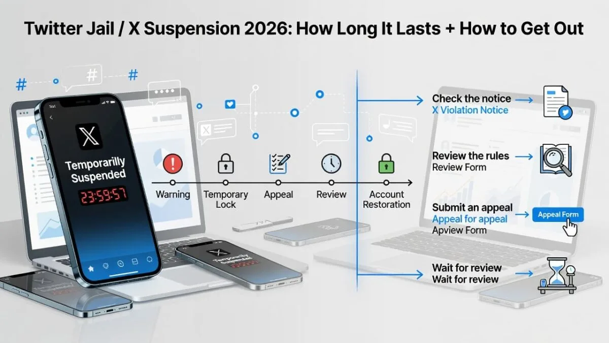 Twitter Jail / X Suspension 2026: How Long It Lasts + How to Get Out