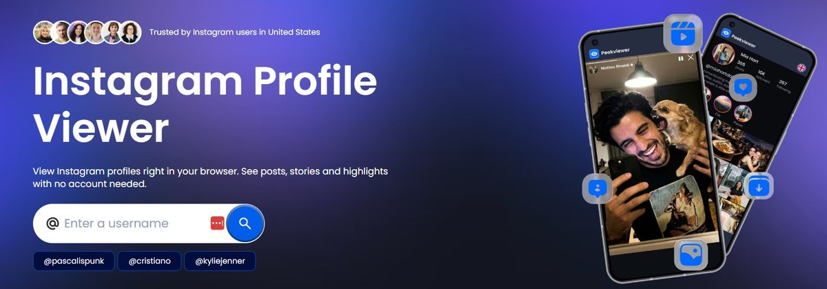 Instagram profile viewer to view right in your browser.