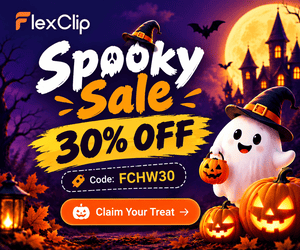 FlexClip Spooky Sale 30% Off - Code FCHW30