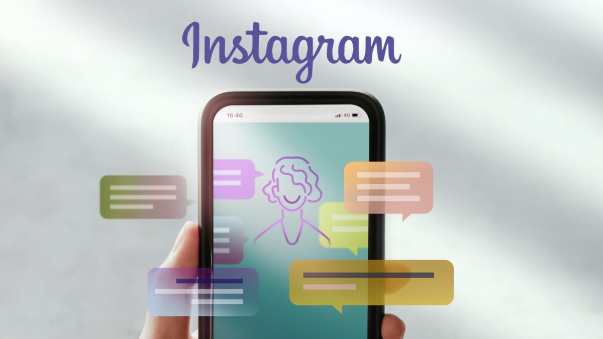 Instagram DM conversation with multimedia messages including voice notes and images