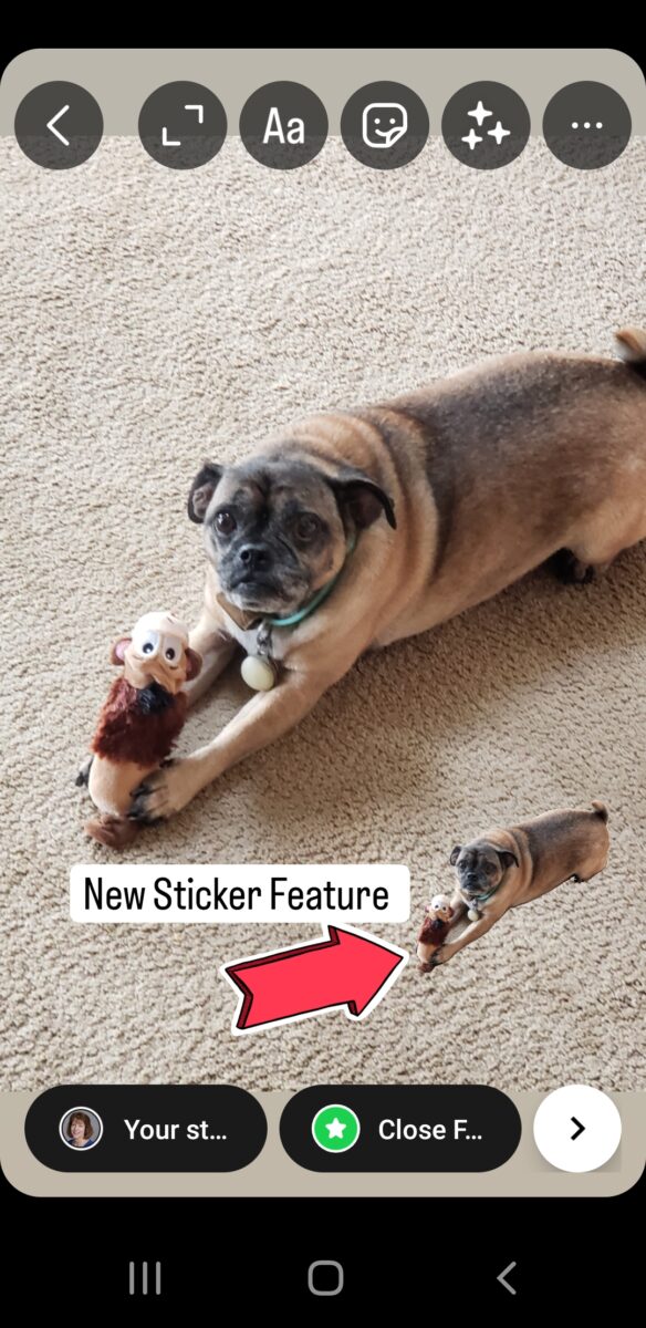 sticker feature for Instagram highlights views